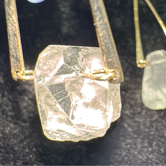 Herkimer Natural Rock Crystal Drop Earrings  - N w/o T - Picture 4 of 7